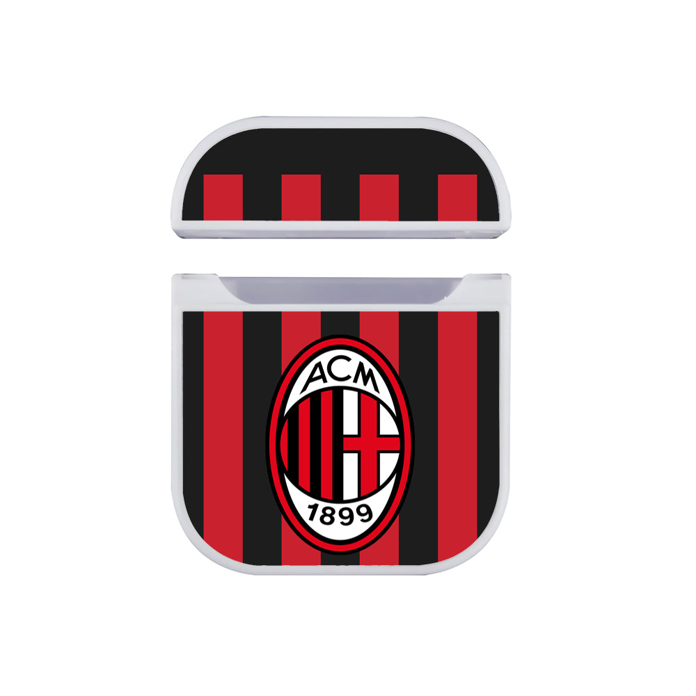 AC Milan Stripe Red Apple Airpods Case White