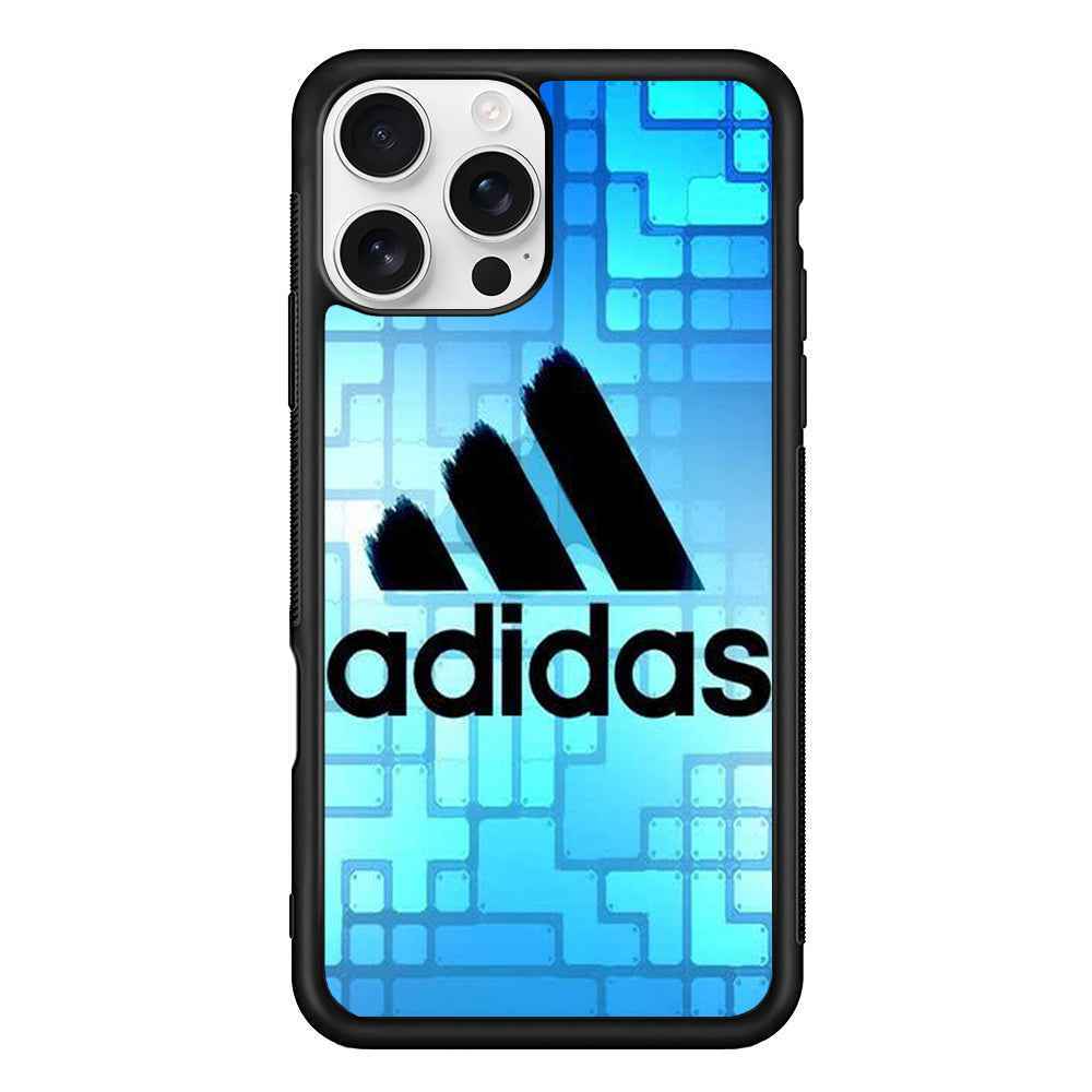 Adidas Logo Blue Abstract iPhone 16 Pro Max Case