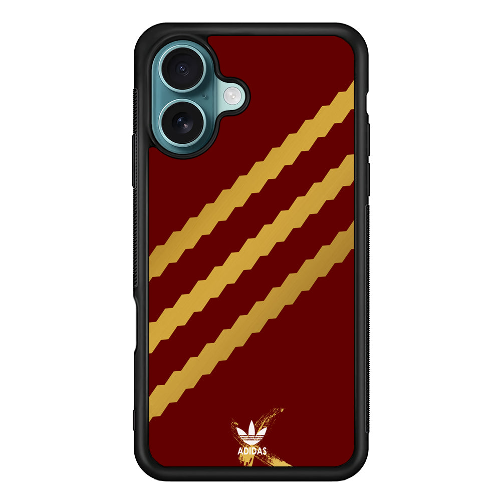 Adidas Stripe Royal Gold Maroon iPhone 17 Case