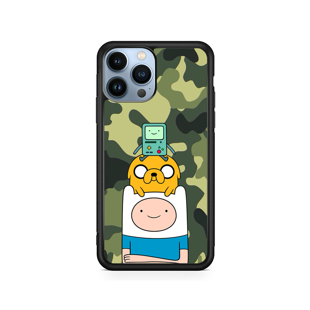 Adventure Time Camo Green iPhone 15 Pro Case