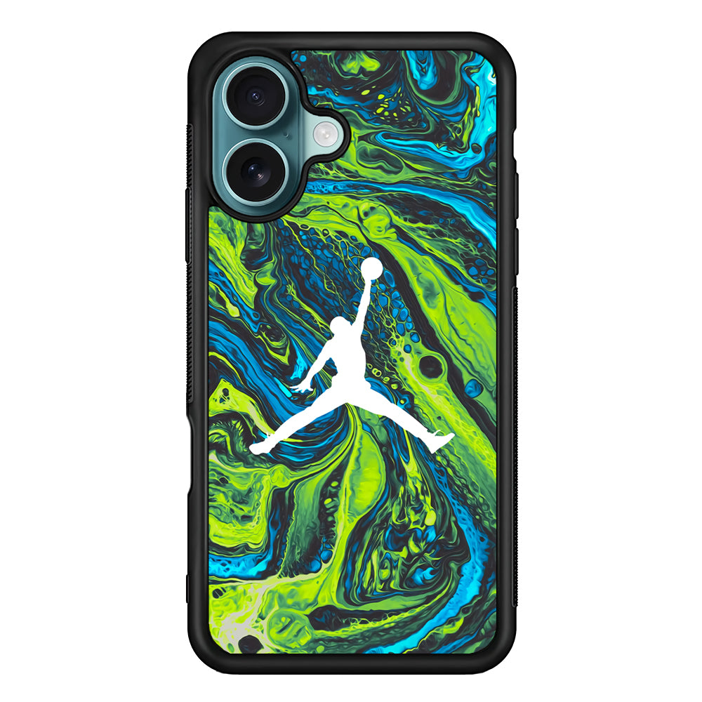Air Jordan Green Liquid Marble iPhone 17 Case