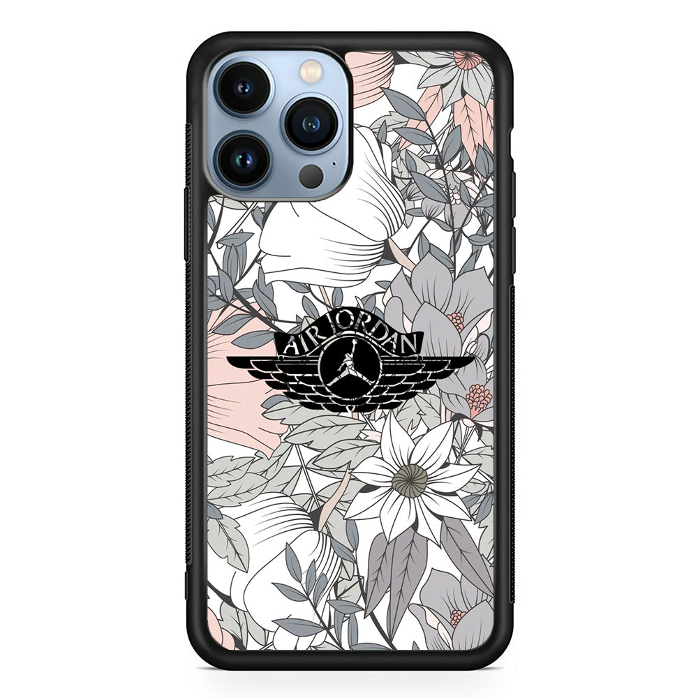 Air Jordan Logo Flower Aesthetic iPhone 15 Pro Case - Carneyforia