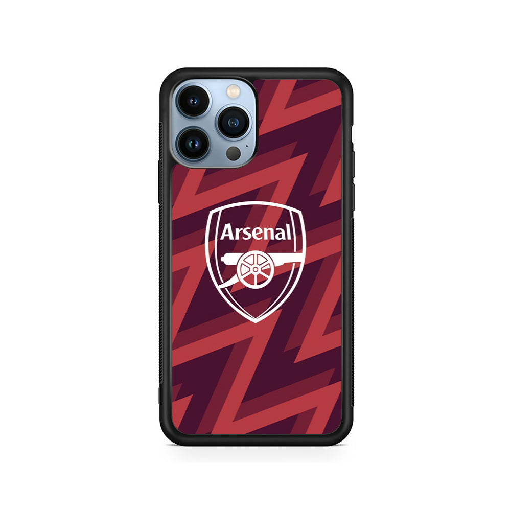 Arsenal Emblem Jersey Pattern iPhone 15 Pro Max Case