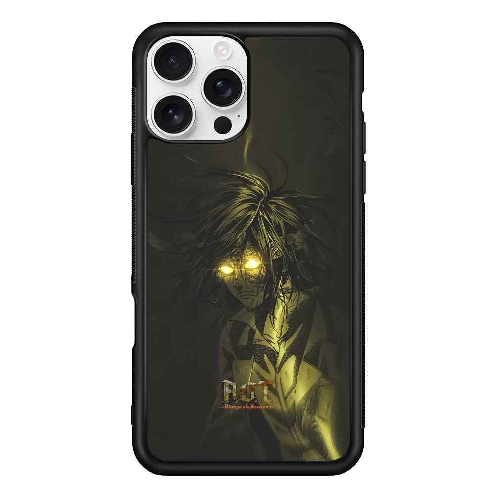 Attack on Titan Flaming Golden Eyes iPhone 16 Pro Case
