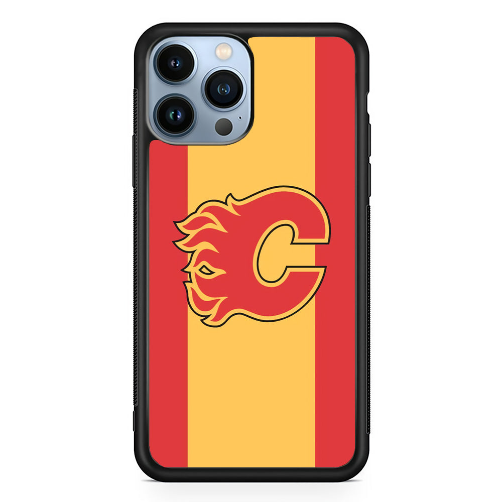 Calgary Flames Stripe Of Colour iPhone 15 Pro Case - Carneyforia