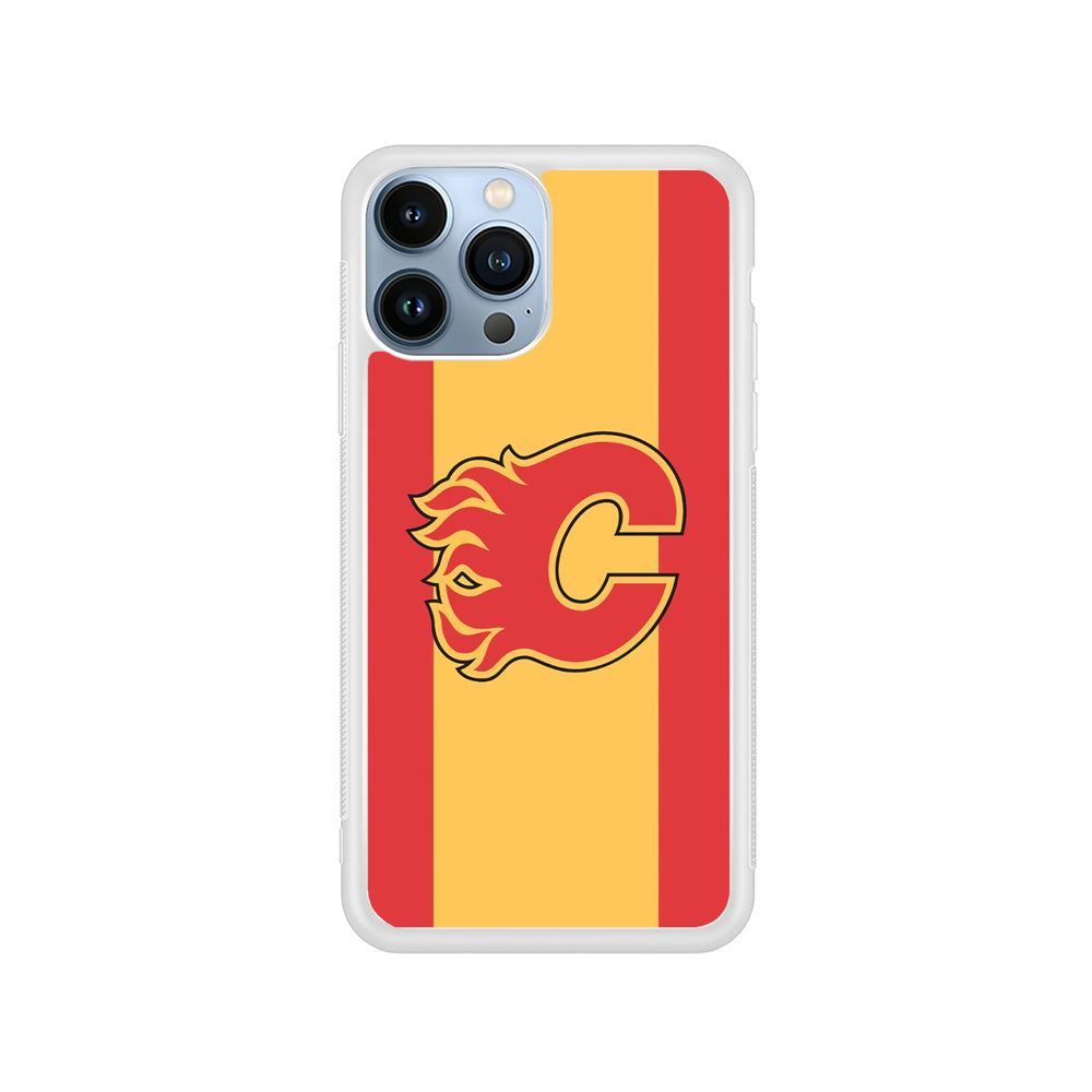Calgary Flames Stripe Of Colour iPhone 15 Pro Case