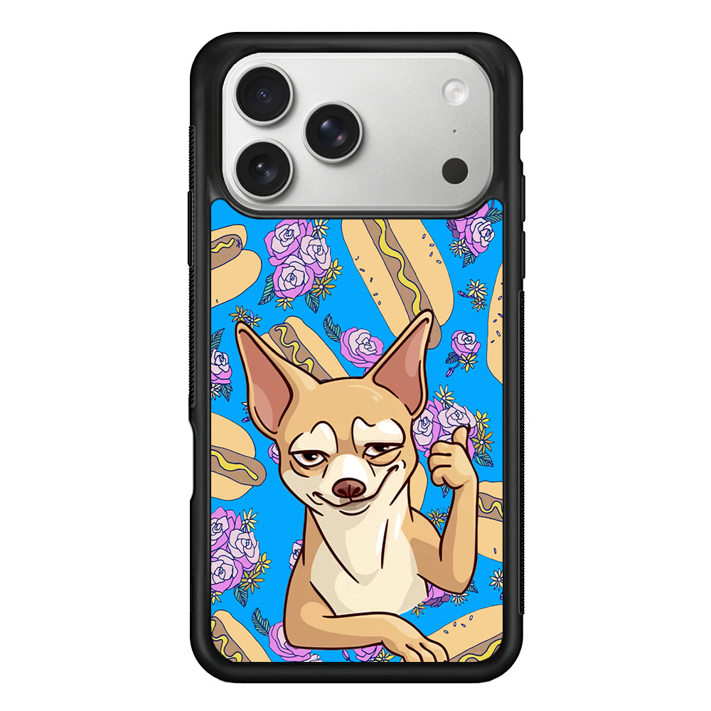 Chihuahua and Hot Dog Bid iPhone 17 Pro Max Case