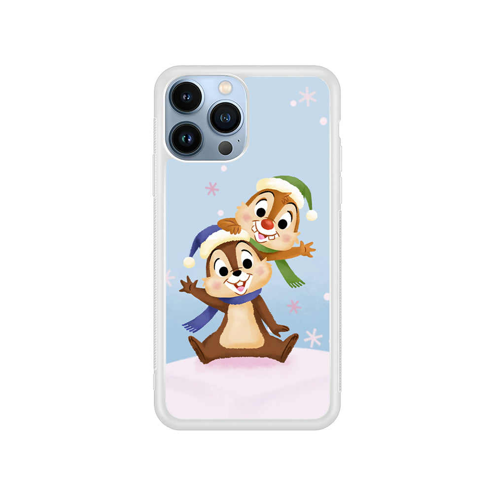 Chip And Dale Happy In Winter iPhone 15 Pro Max Case