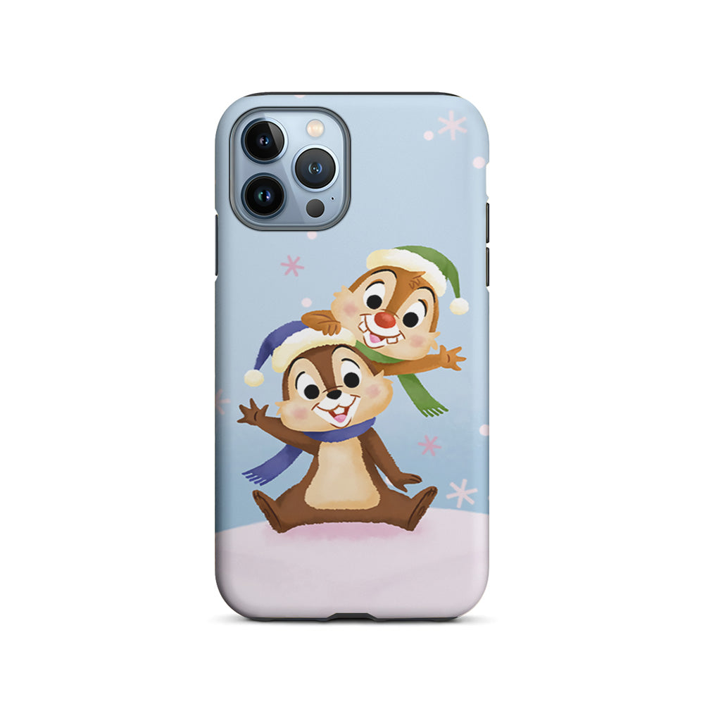 Chip And Dale Happy In Winter iPhone 15 Pro Max Case