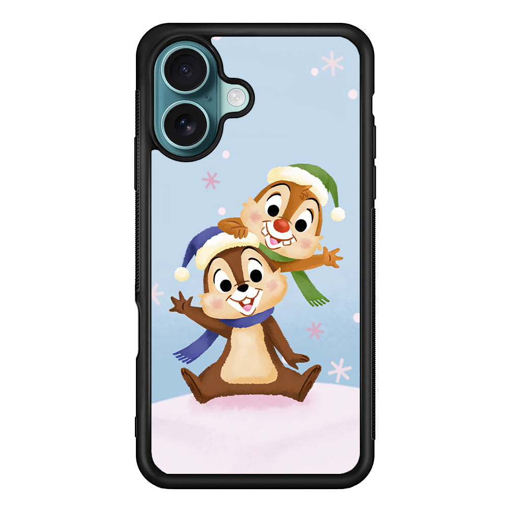 Chip And Dale Happy In Winter iPhone 17 Case