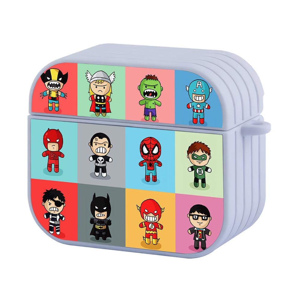 Cute Superhero Chibi Color Block Apple Airpods 4 Case White