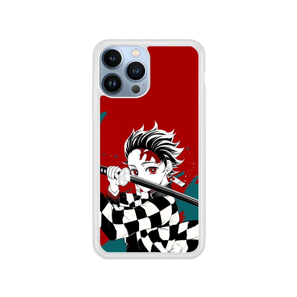 Demon Slayer Deep Blood of Tanjiro iPhone 15 Pro Max Case