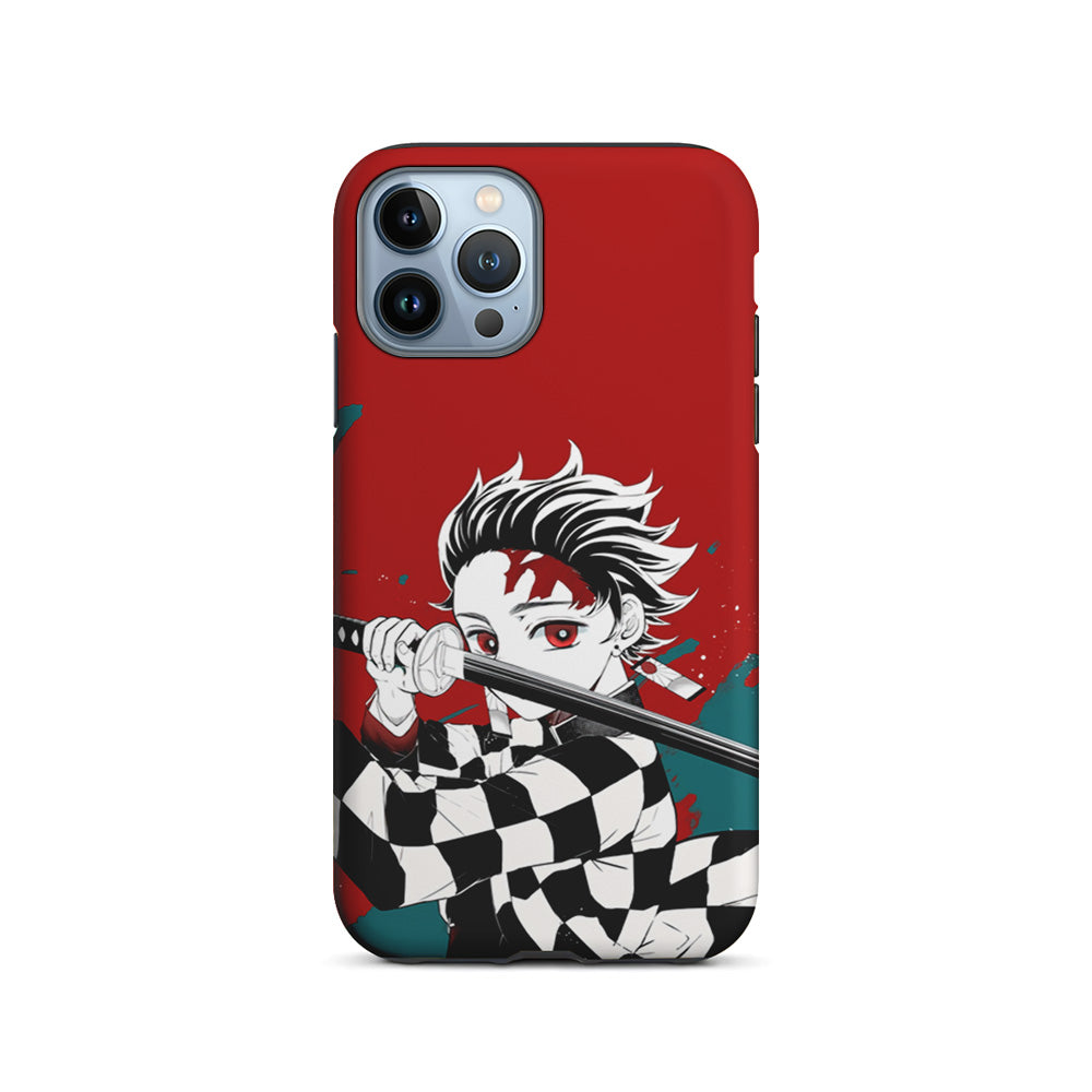 Demon Slayer Deep Blood of Tanjiro iPhone 15 Pro Max Case