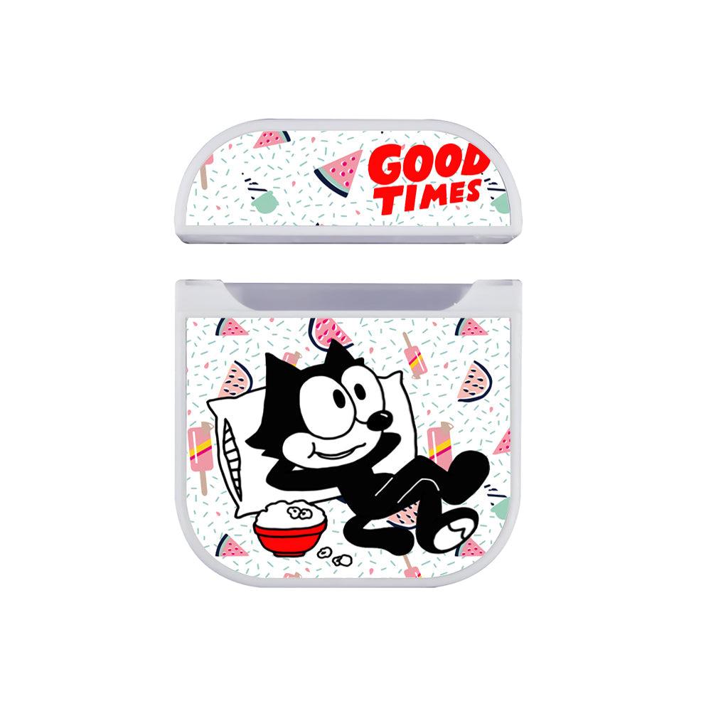 Felix The Cat Have a Good Time Apple Airpods Case White