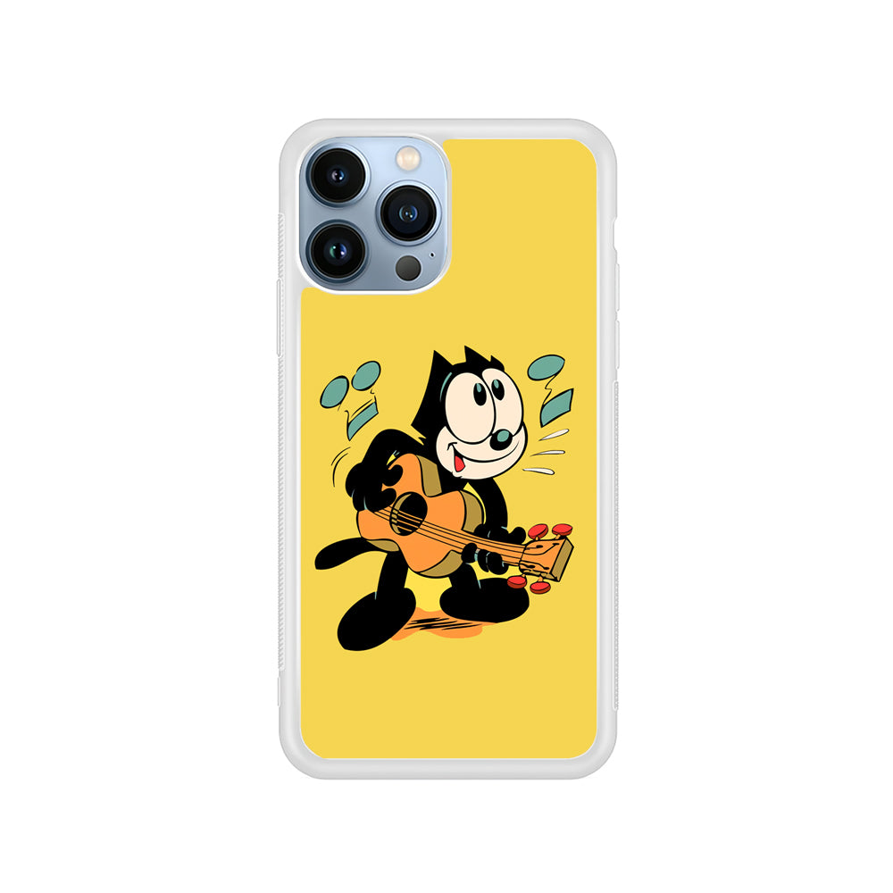 Felix The Cat Playing Okulele iPhone 15 Pro Max Case