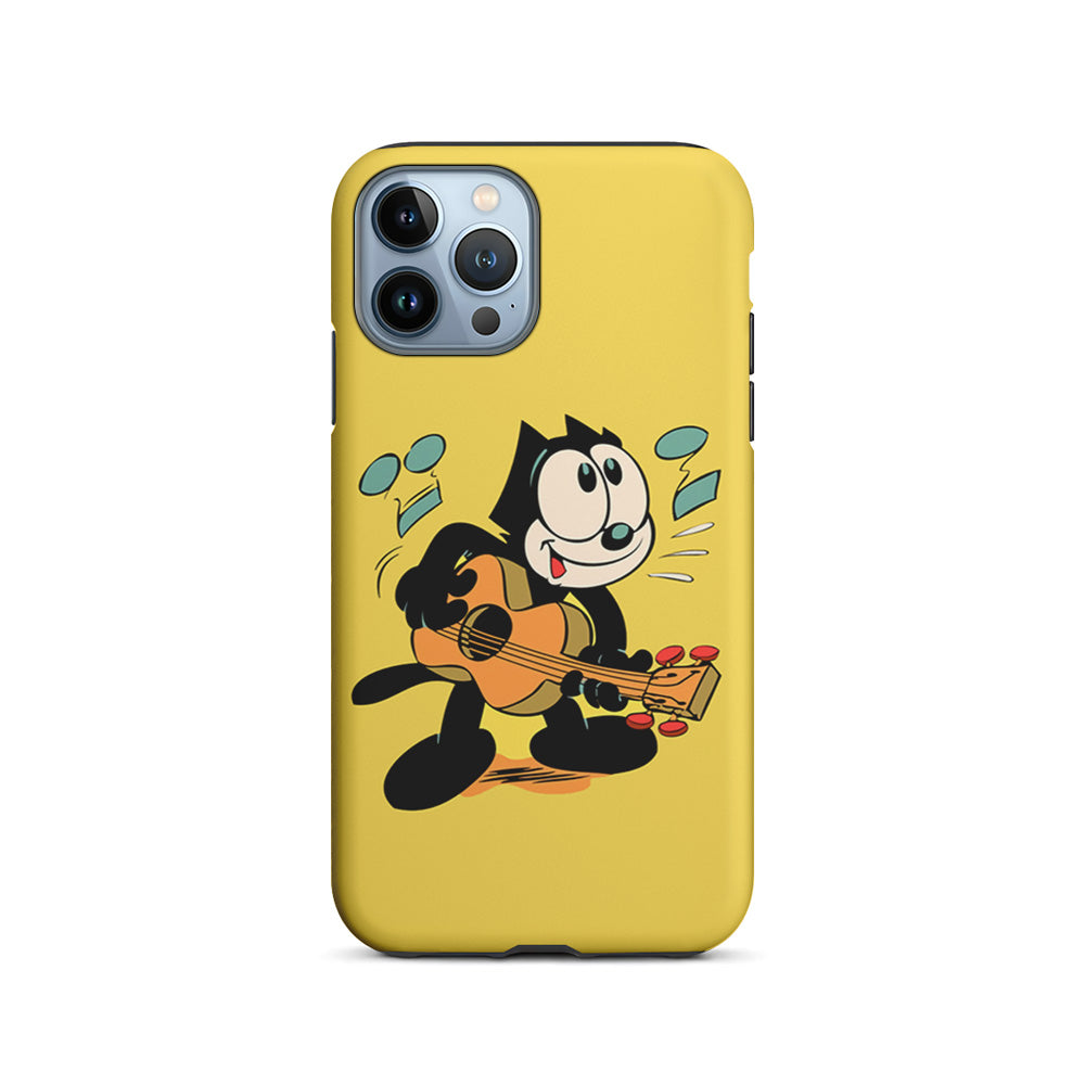 Felix The Cat Playing Okulele iPhone 15 Pro Max Case