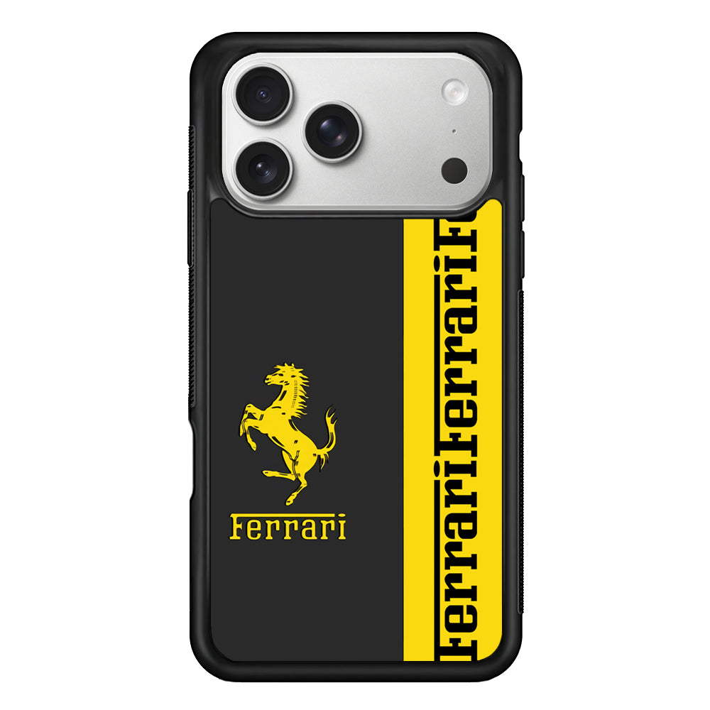 Ferrari Grey Of Yellow Symbol iPhone 17 Pro Max Case