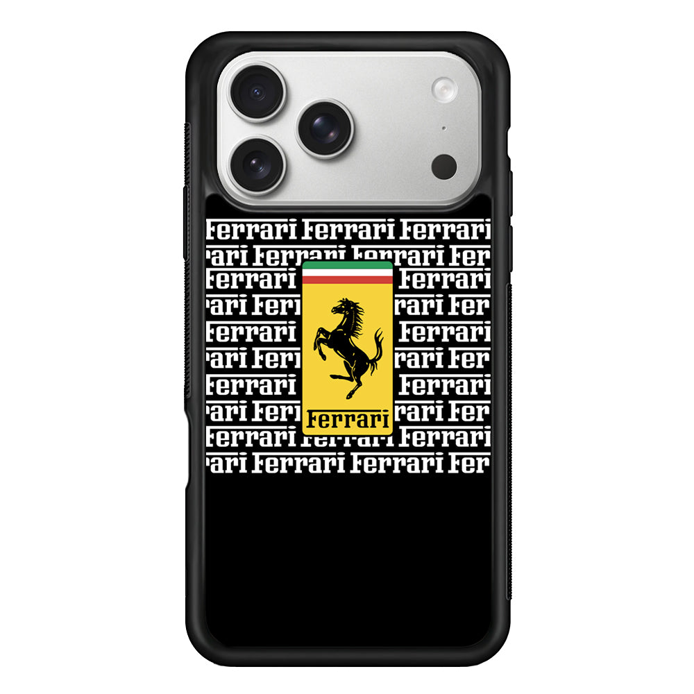Ferrari Words Logo In Black iPhone 17 Pro Max Case