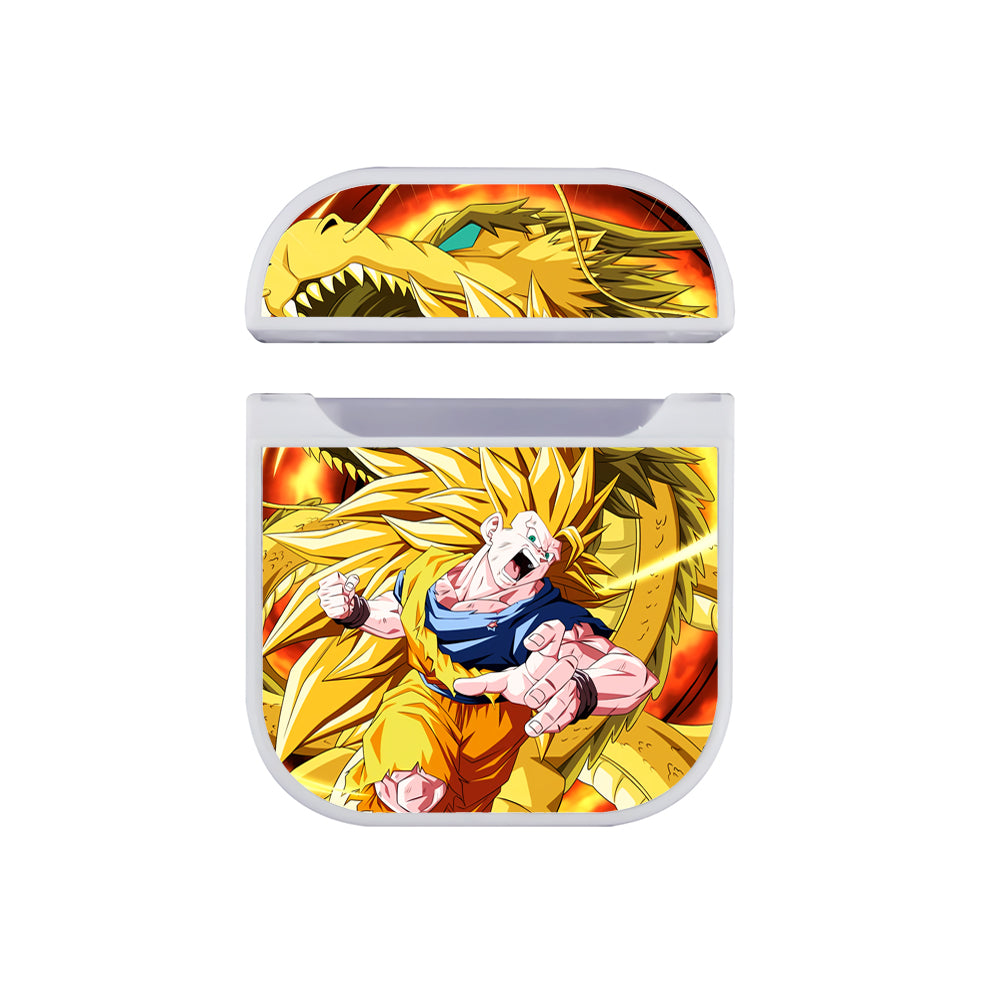 Goku Saiyan With Dragon Apple Airpods Case White