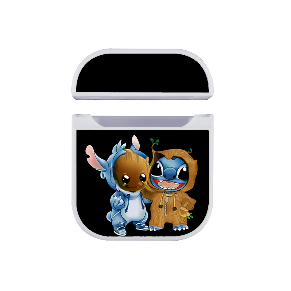 Groot x Stitch Apple Airpods Case White