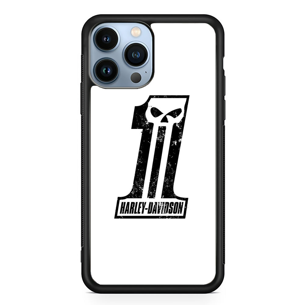 Harley Davidson White Number Skull iPhone 14 Pro Max Case - Carneyforia