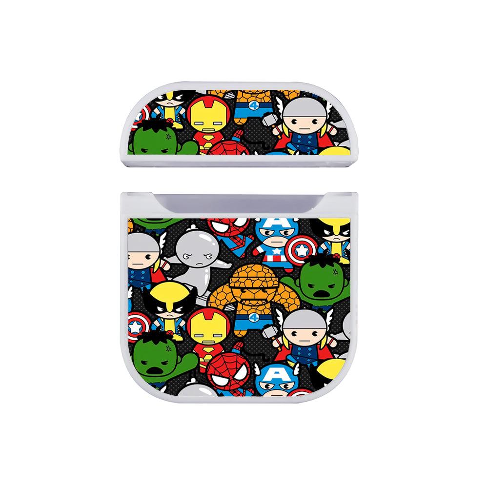 Heroes Avengers Cute Chibi Apple Airpods Case White