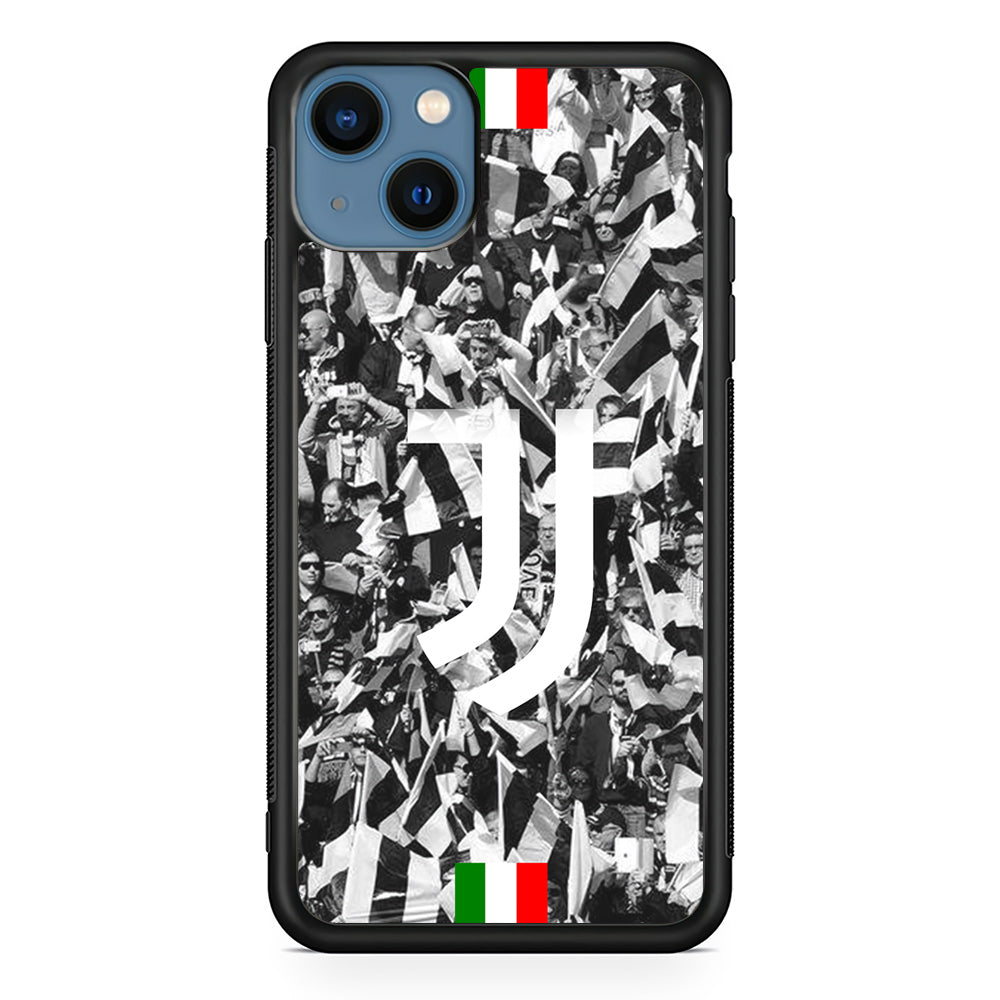 Juventus White and Black Wall of People iPhone 15 Case - Carneyforia