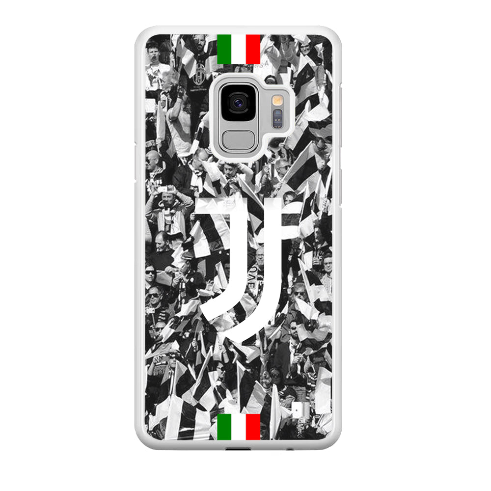 Juventus White and Black Wall of People Samsung Galaxy S9 Case
