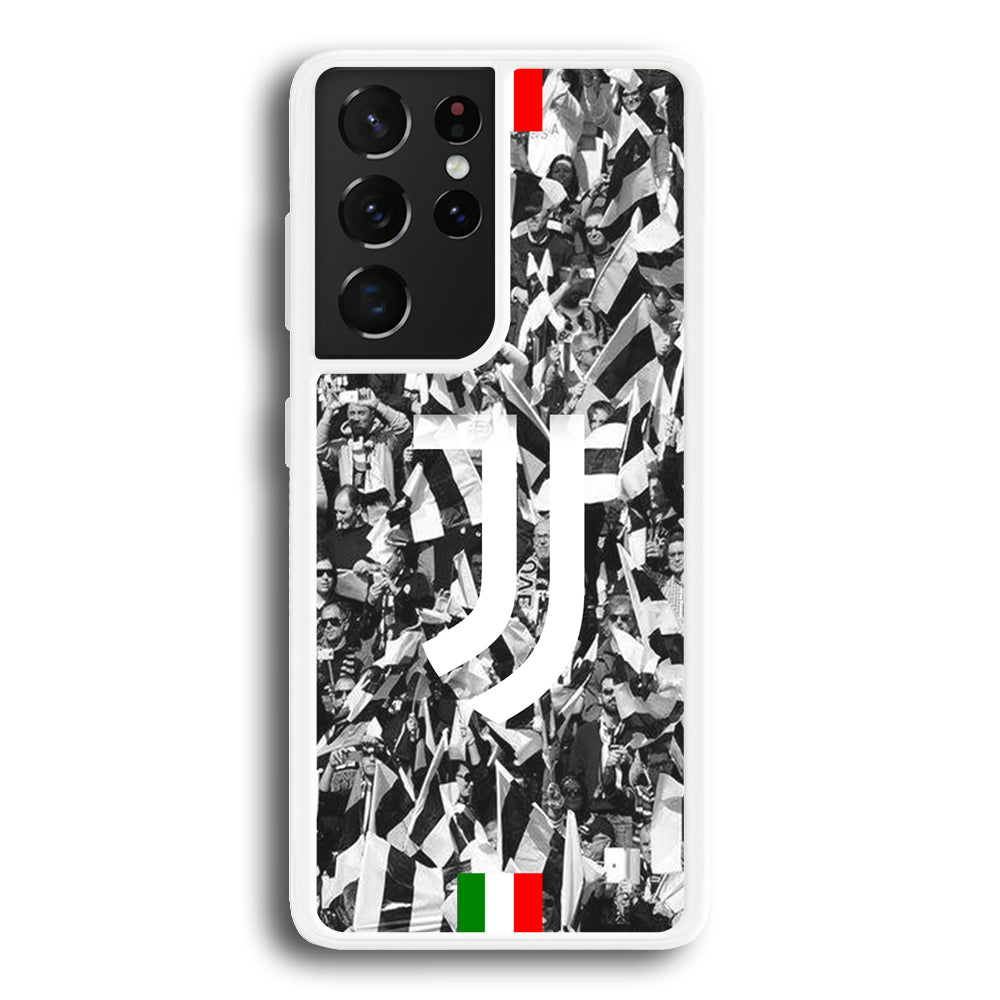 Juventus White and Black Wall of People Samsung Galaxy S21 Ultra Case