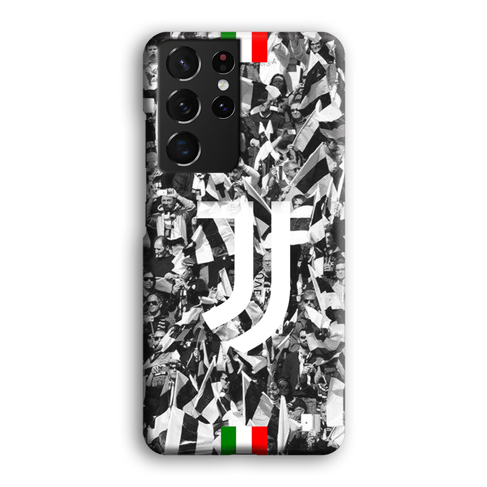 Juventus White and Black Wall of People Samsung Galaxy S21 Ultra Case