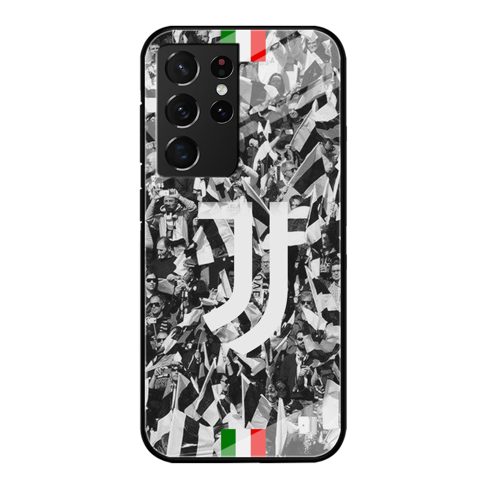 Juventus White and Black Wall of People Samsung Galaxy S21 Ultra Case