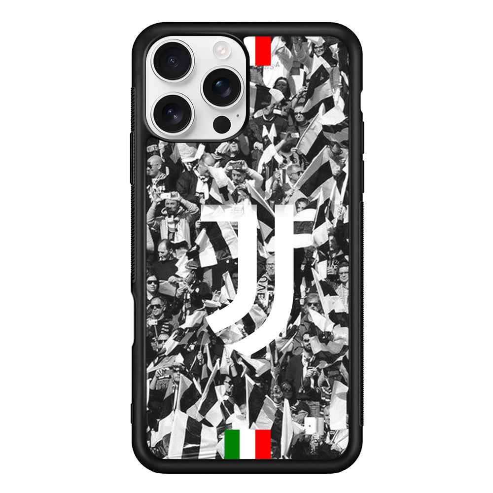 Juventus White and Black Wall of People iPhone 16 Pro Max Case