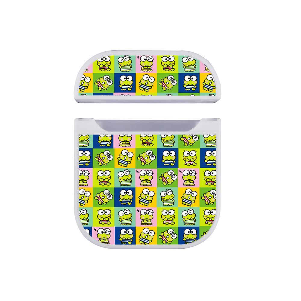 Keroppi Pattern Color Square Apple Airpods Case White