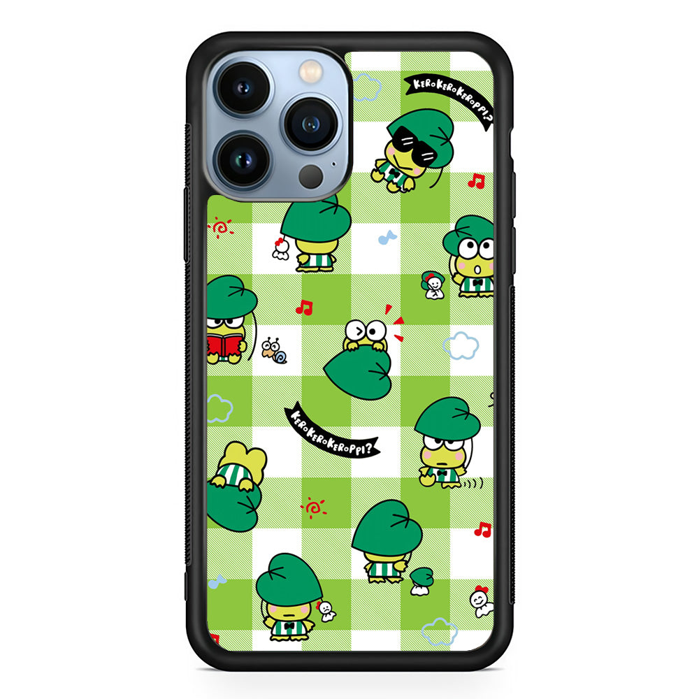 Keroppi on Green Flanel iPhone 15 Pro Case - Carneyforia