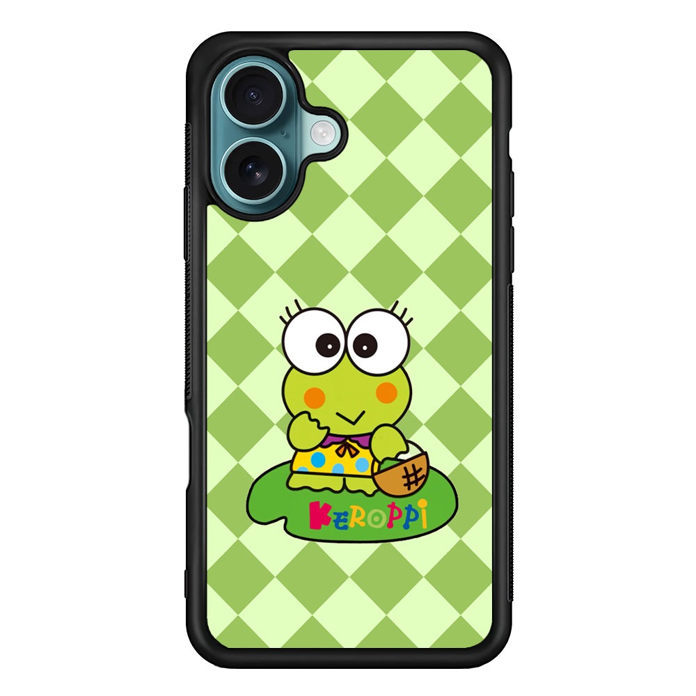 Keroppi on Lotus Leaf iPhone 16 Plus Case