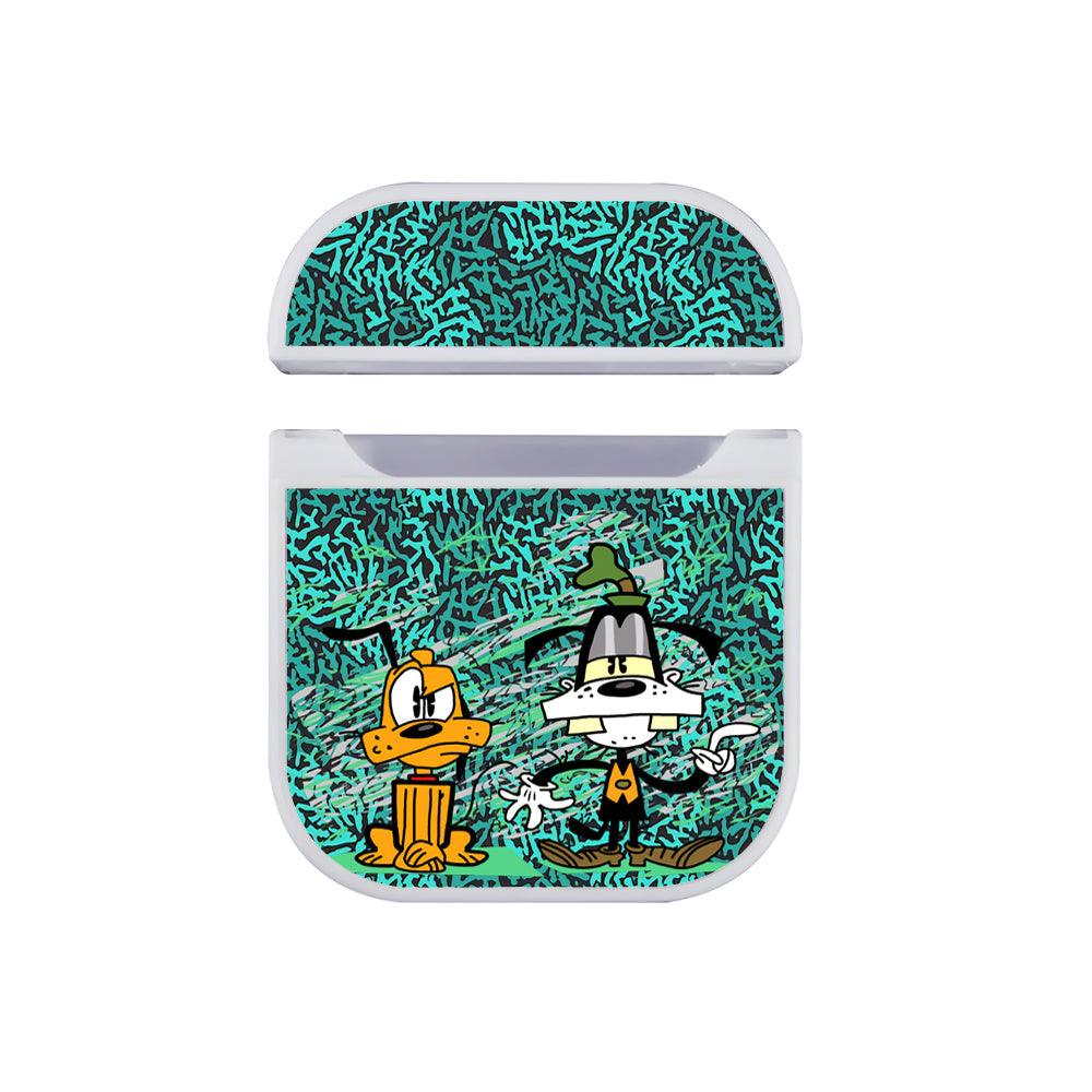 Mickey Mouse on Goofy Different Castes Apple Airpods Case White