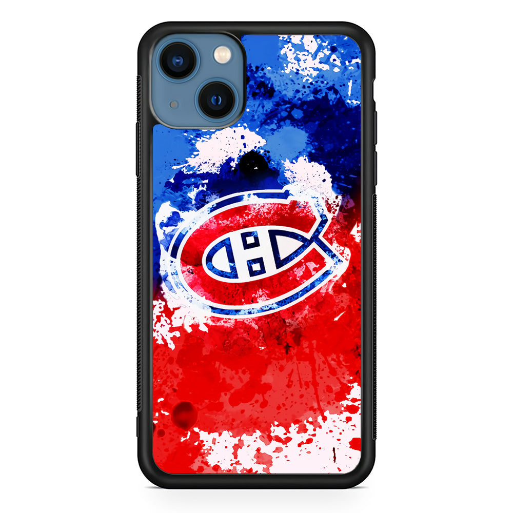 Montreal Canadiens Blue And Red Abstract iPhone 14 Plus Case - Carneyforia