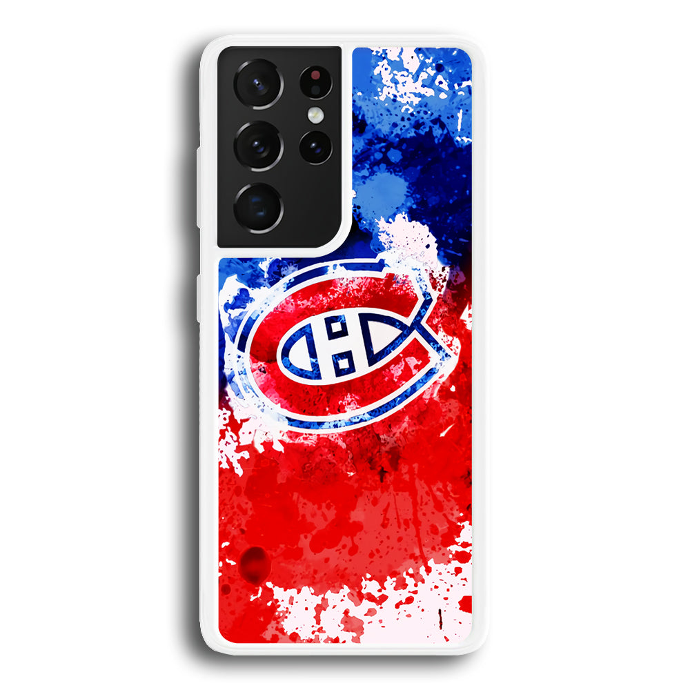 Montreal Canadiens Blue And Red Abstract Samsung Galaxy S21 Ultra Case