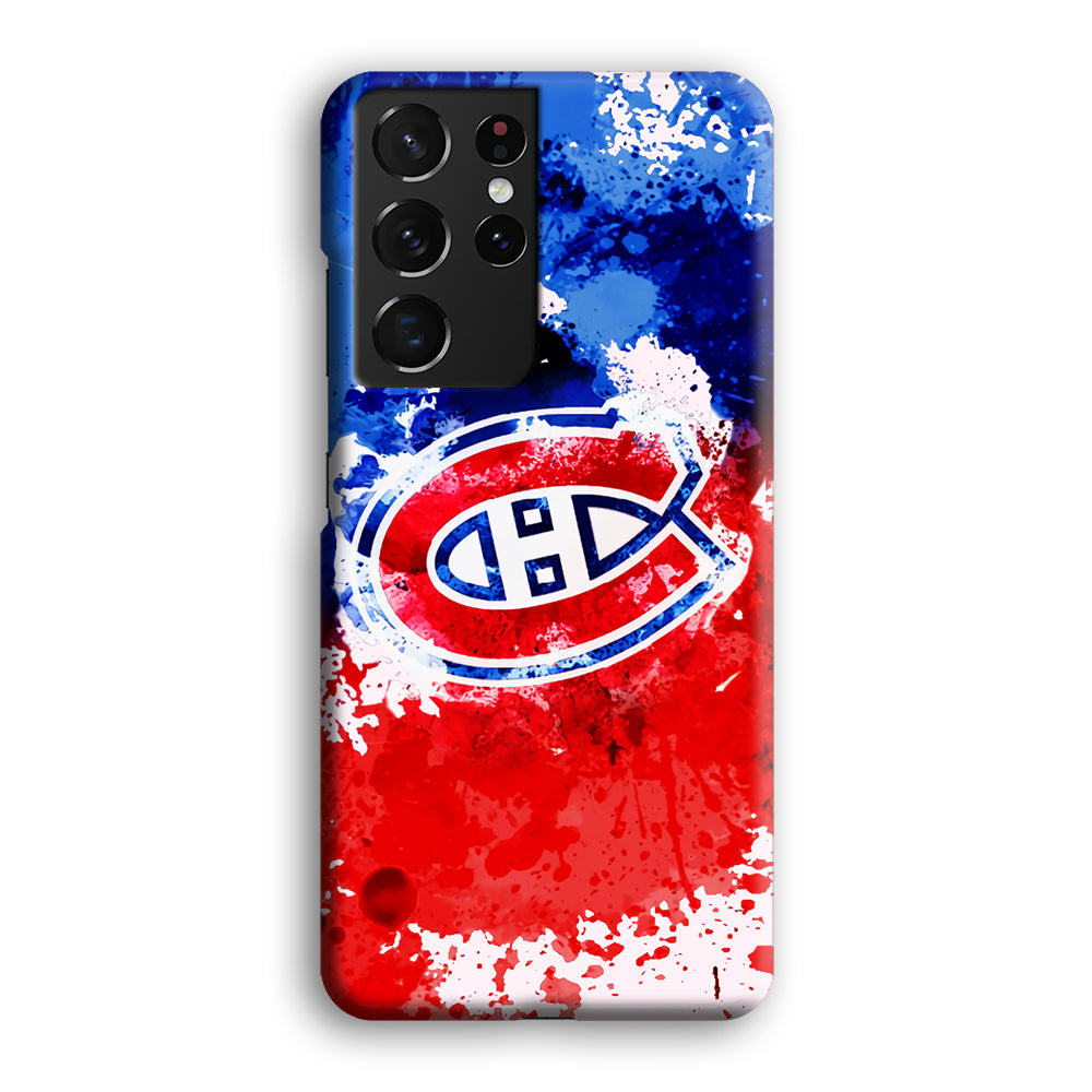 Montreal Canadiens Blue And Red Abstract Samsung Galaxy S21 Ultra Case