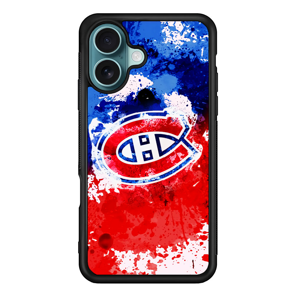 Montreal Canadiens Blue And Red Abstract iPhone 16 Case