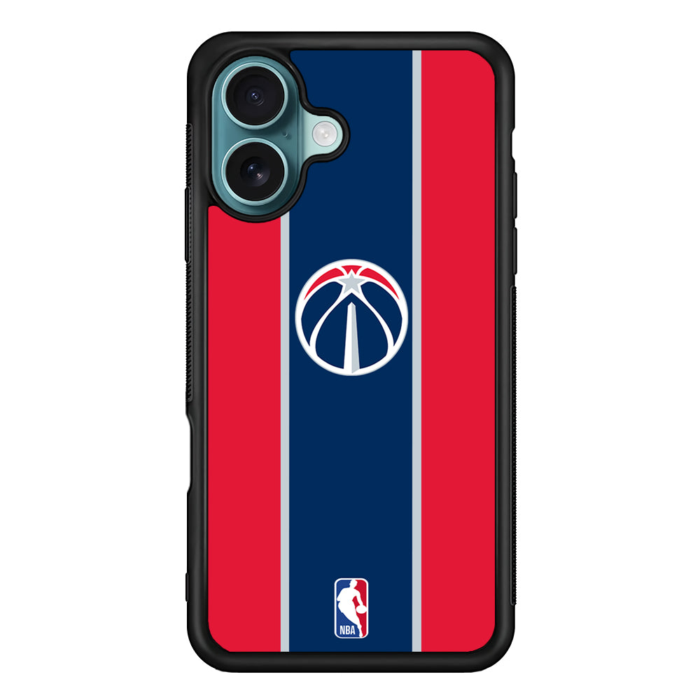 NBA Washington Wizards Logo Stripe Colours iPhone 16 Case