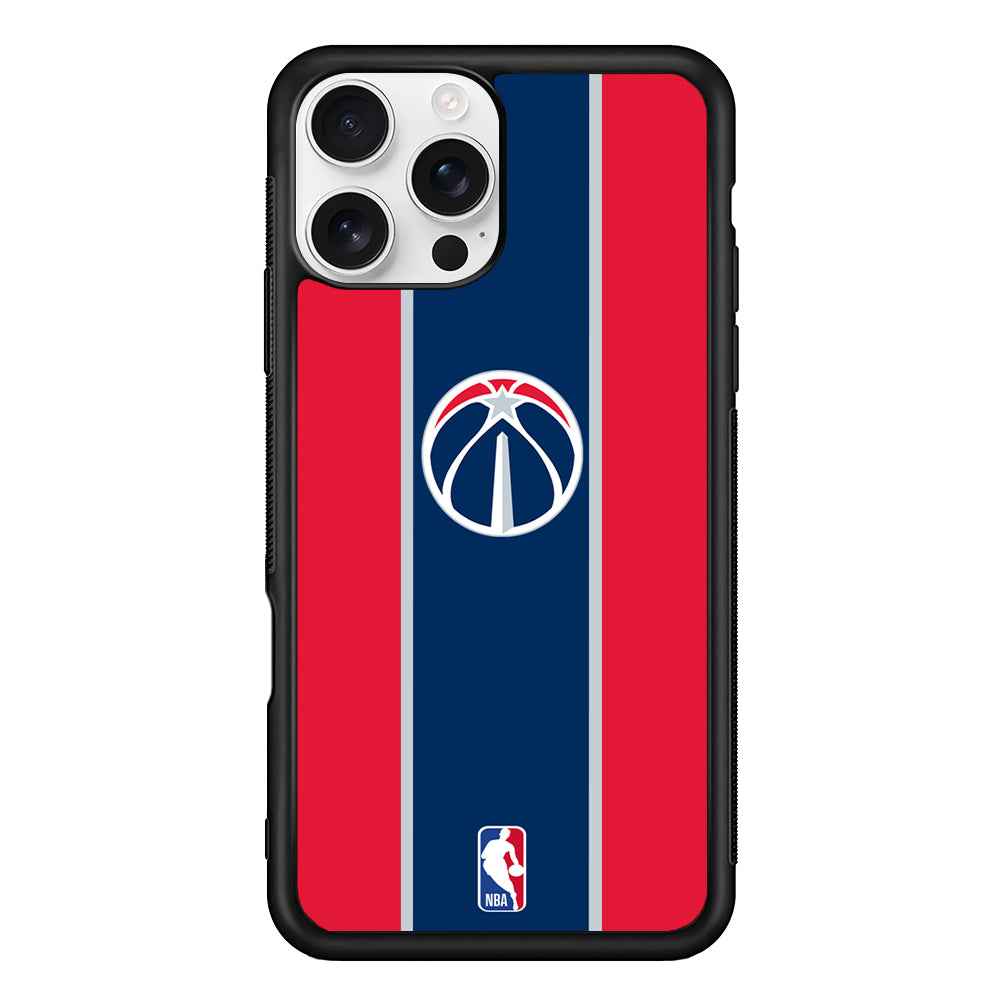 NBA Washington Wizards Logo Stripe Colours iPhone 16 Pro Case