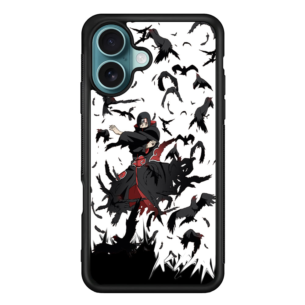 Naruto Itachi Uchiha Flying Bird iPhone 16 Case