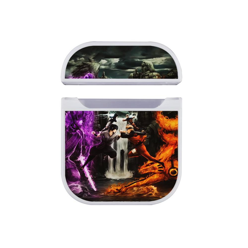 Naruto VS Sasuke Fight Apple Airpods Case White