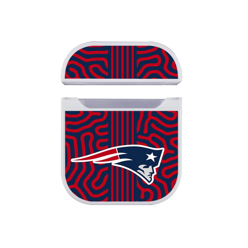 New England Patriots Line on Maze Apple Airpods Case White