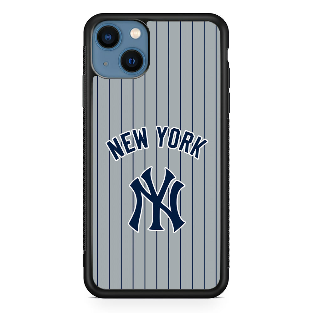 New York Yankees Curves Line Jersey iPhone 14 Plus Case - Carneyforia