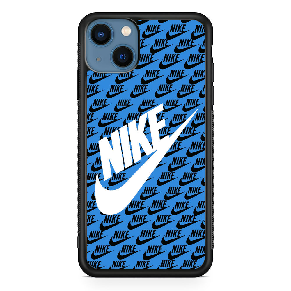 Nike Doodle Logo Blue iPhone 15 Case - Carneyforia