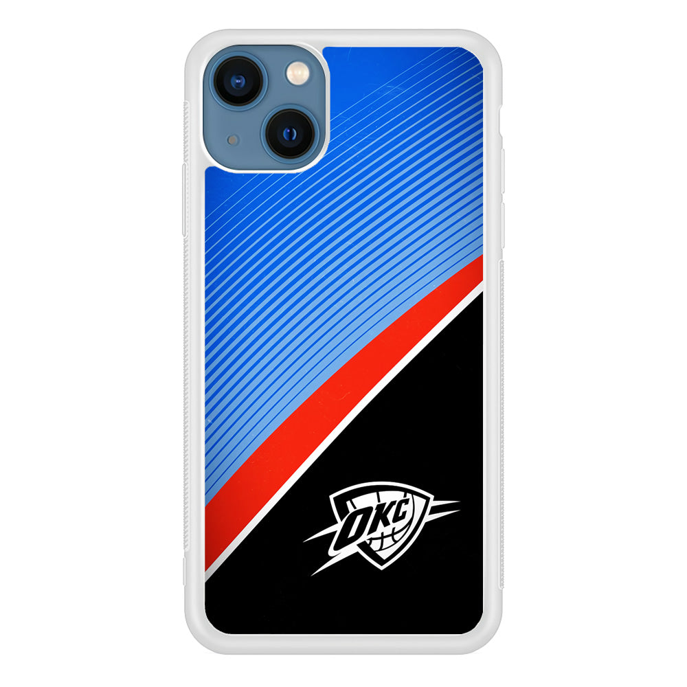 Oklahoma City Thunder Stripe Art iPhone 13 Case