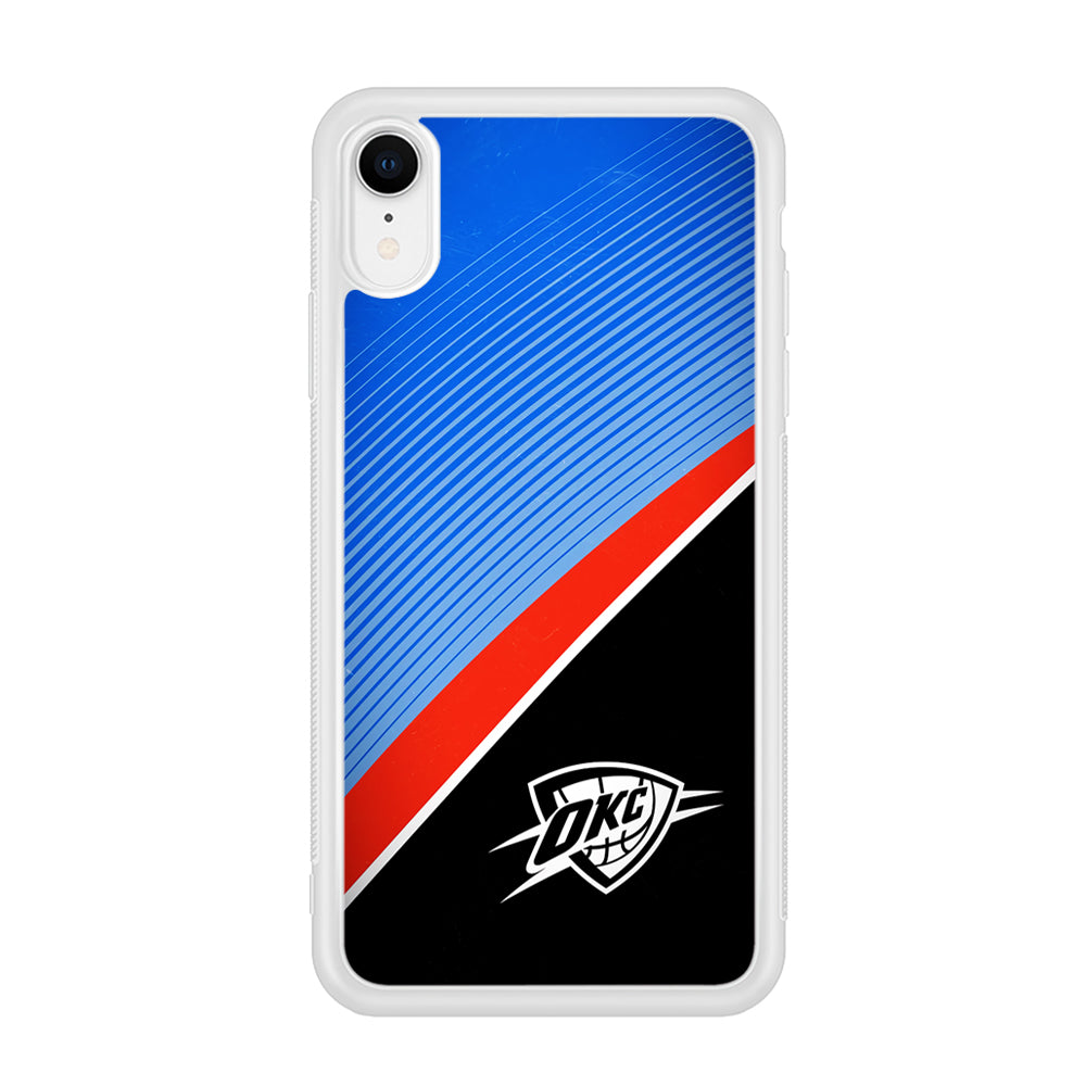Oklahoma City Thunder Stripe Art iPhone XR Case