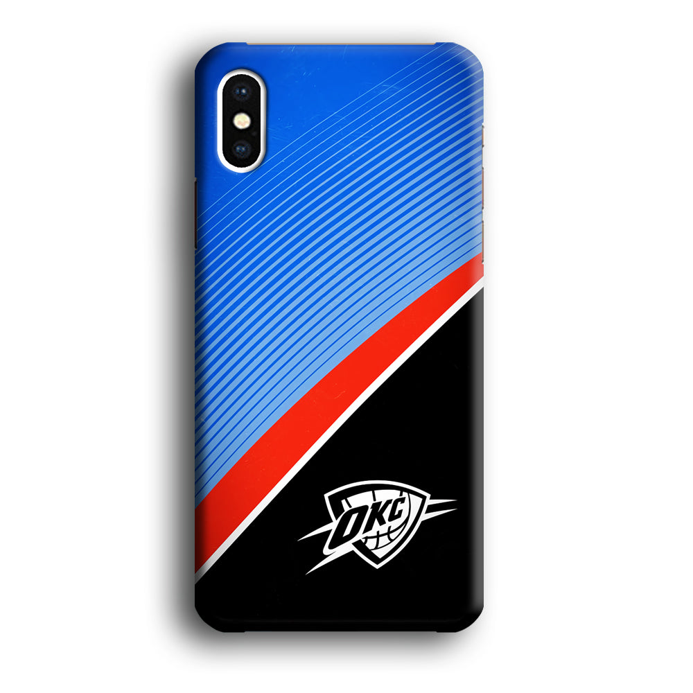 Oklahoma City Thunder Stripe Art iPhone XS Case